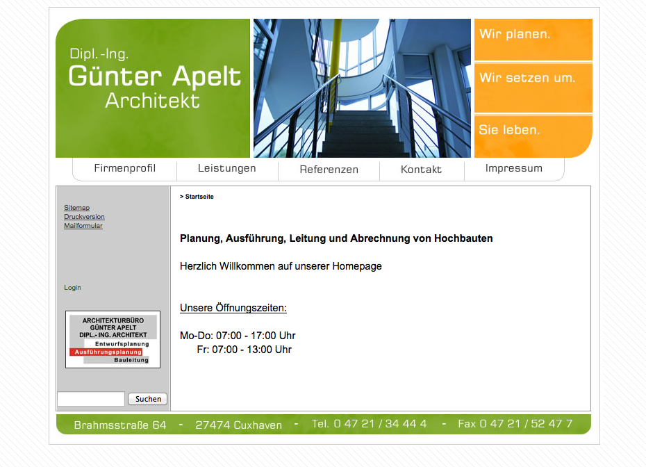 Webdesign Architekt Dipl.-Ing. Günter Apelt - Cuxhaven