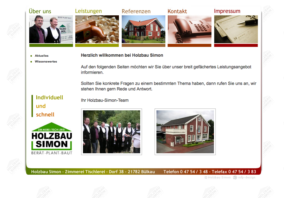 Webdesign Holzbau Simon - Cuxhaven Bülkau