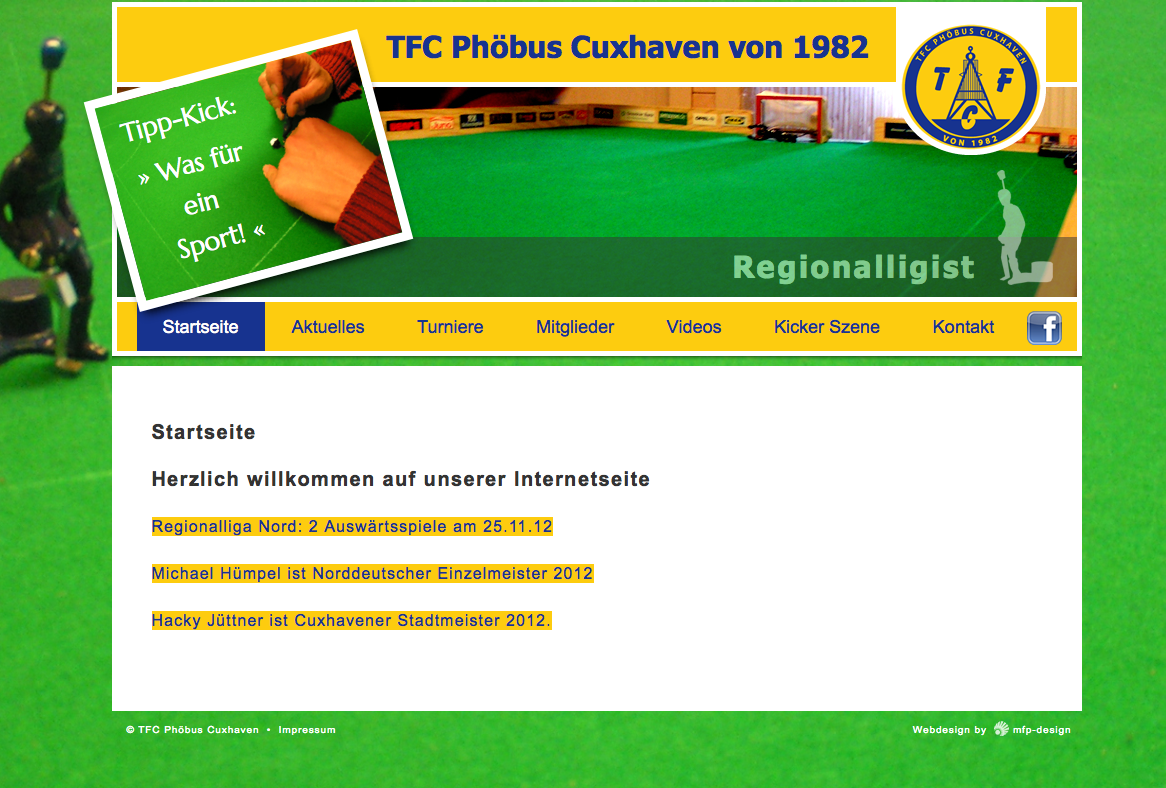 Webdesign TFC Phöbus Cuxhaven